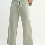 Malibu Wide Leg Fleece Pant - green, Women's Lounge/matching set Collection