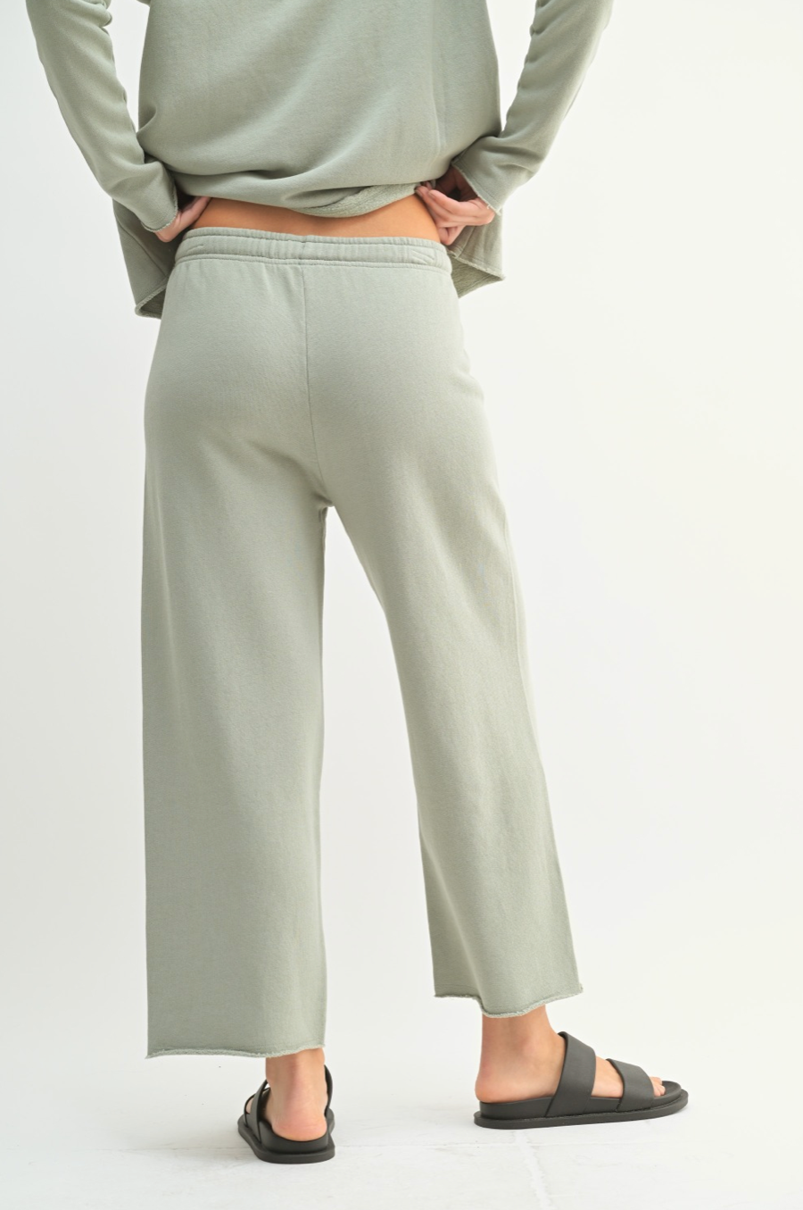 Malibu Wide Leg Fleece Pant - green, Women's Lounge/matching set Collection