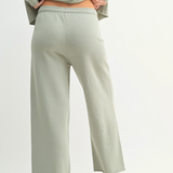 Malibu Wide Leg Fleece Pant - green, Women's Lounge/matching set Collection
