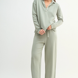 Malibu Wide Leg Fleece Pant - green, Women's Lounge/matching set Collection