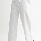 Malibu Wide Leg Fleece Pant - White, Women's Lounge/matching set Collection