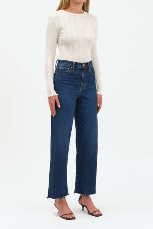 Daze - Wide Ankle Jean - dark denim, womens jean collection