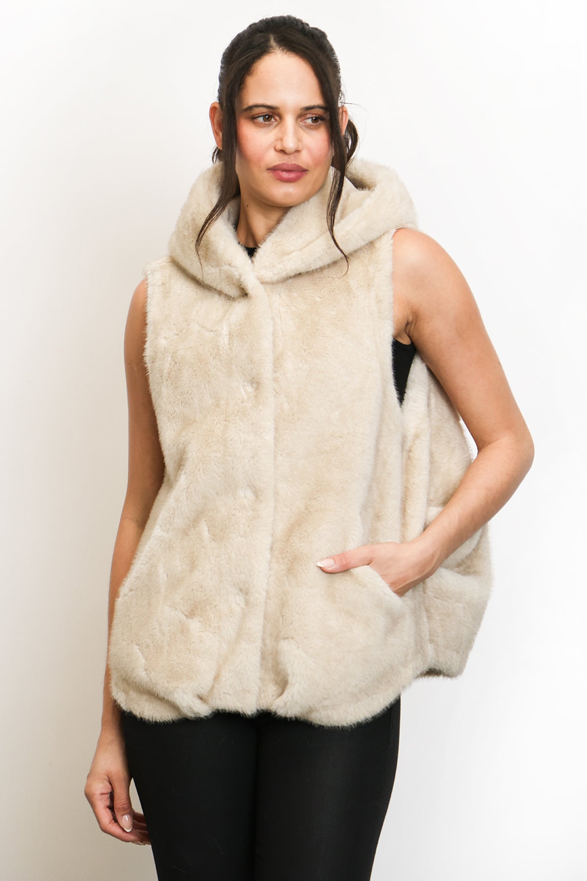 Fur Vest With Hood