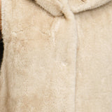 Fur Vest With Hood - ivory, womens vest collection