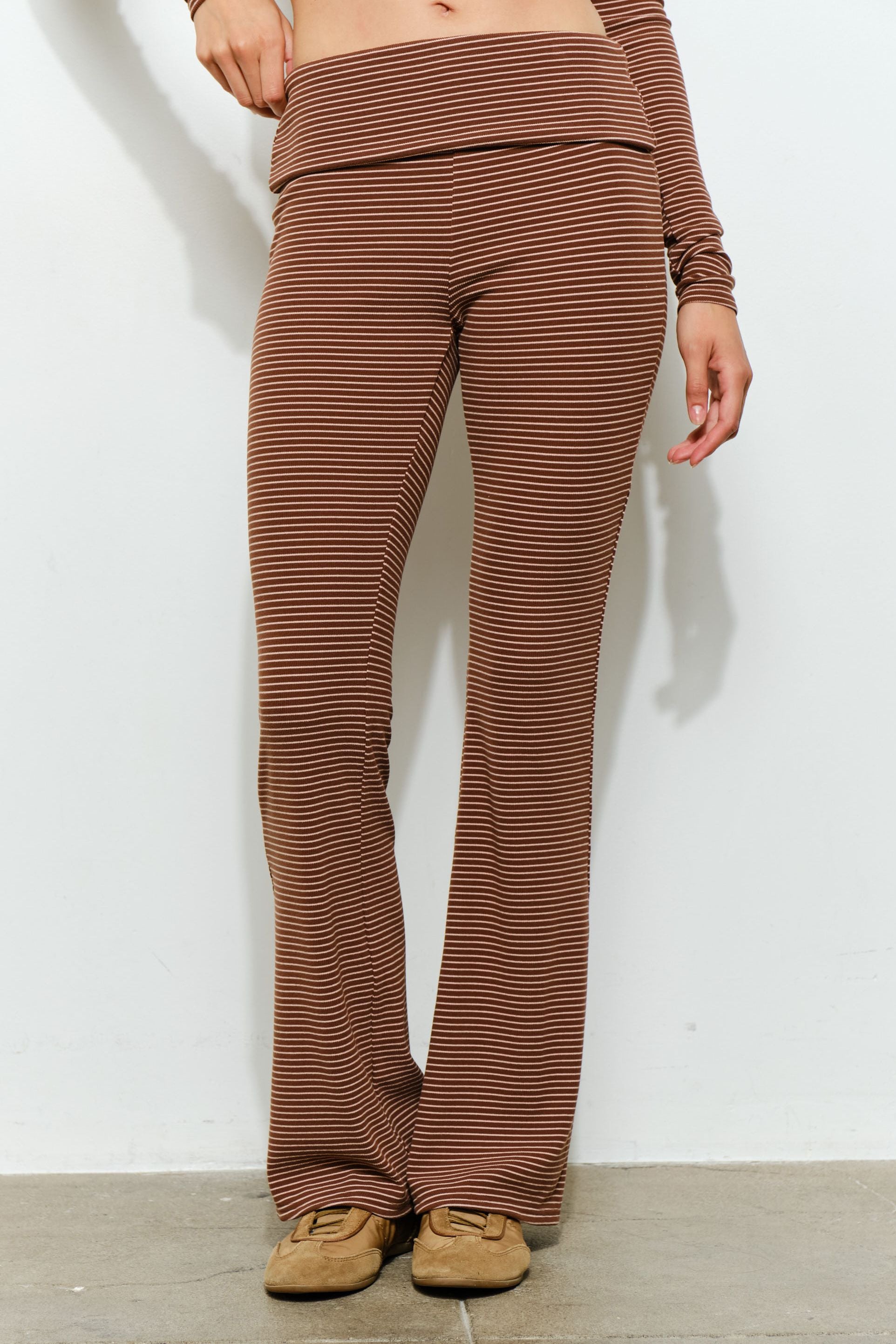 Stripe Flare Pant - brown multi, womens pants/matching set collection