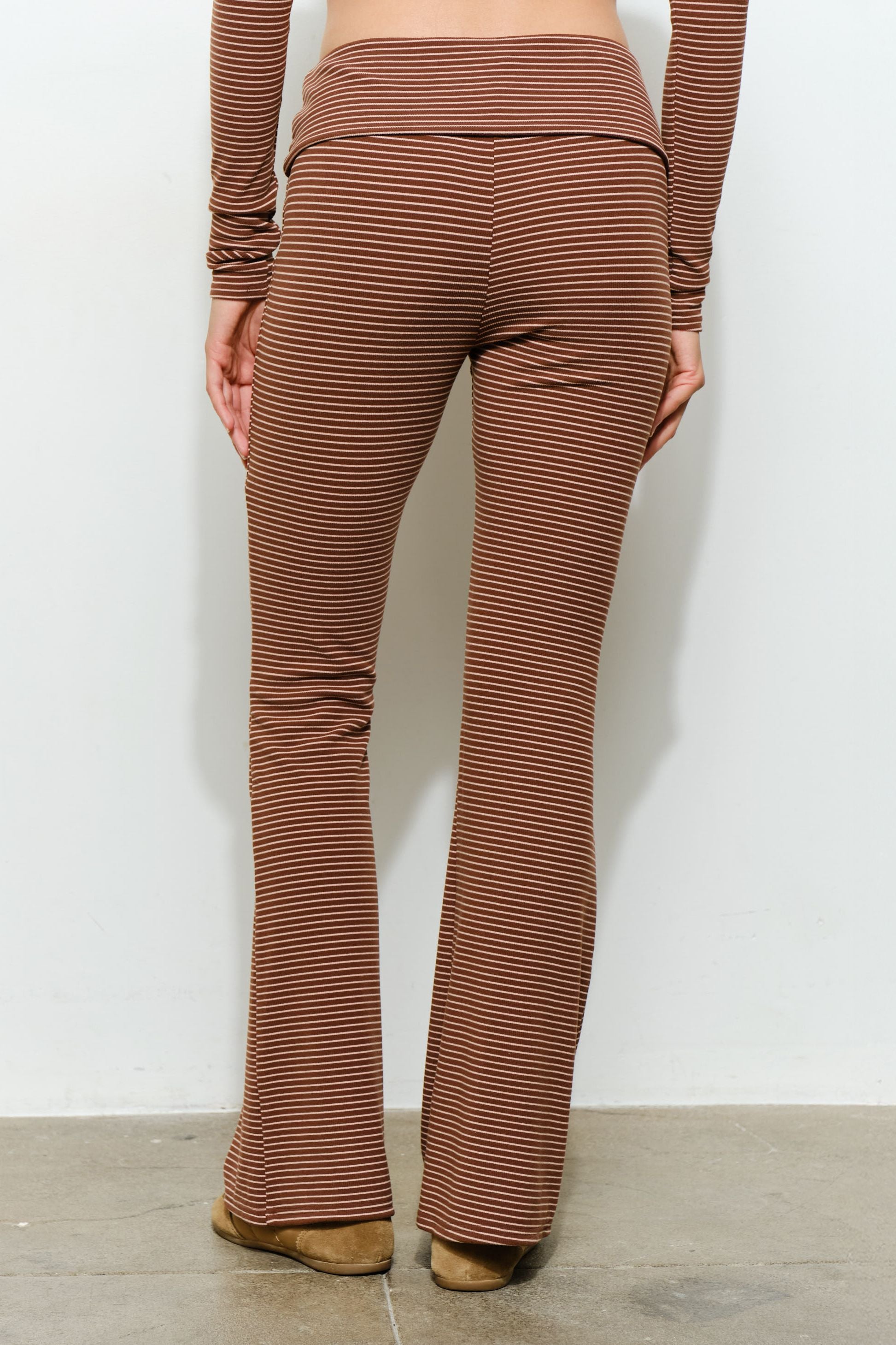 Stripe Flare Pant - brown multi, womens pants/matching set collection
