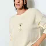 Beaded Martini Sweater - butter cream, womens sweater collection