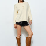 Beaded Martini Sweater - butter cream, womens sweater collection