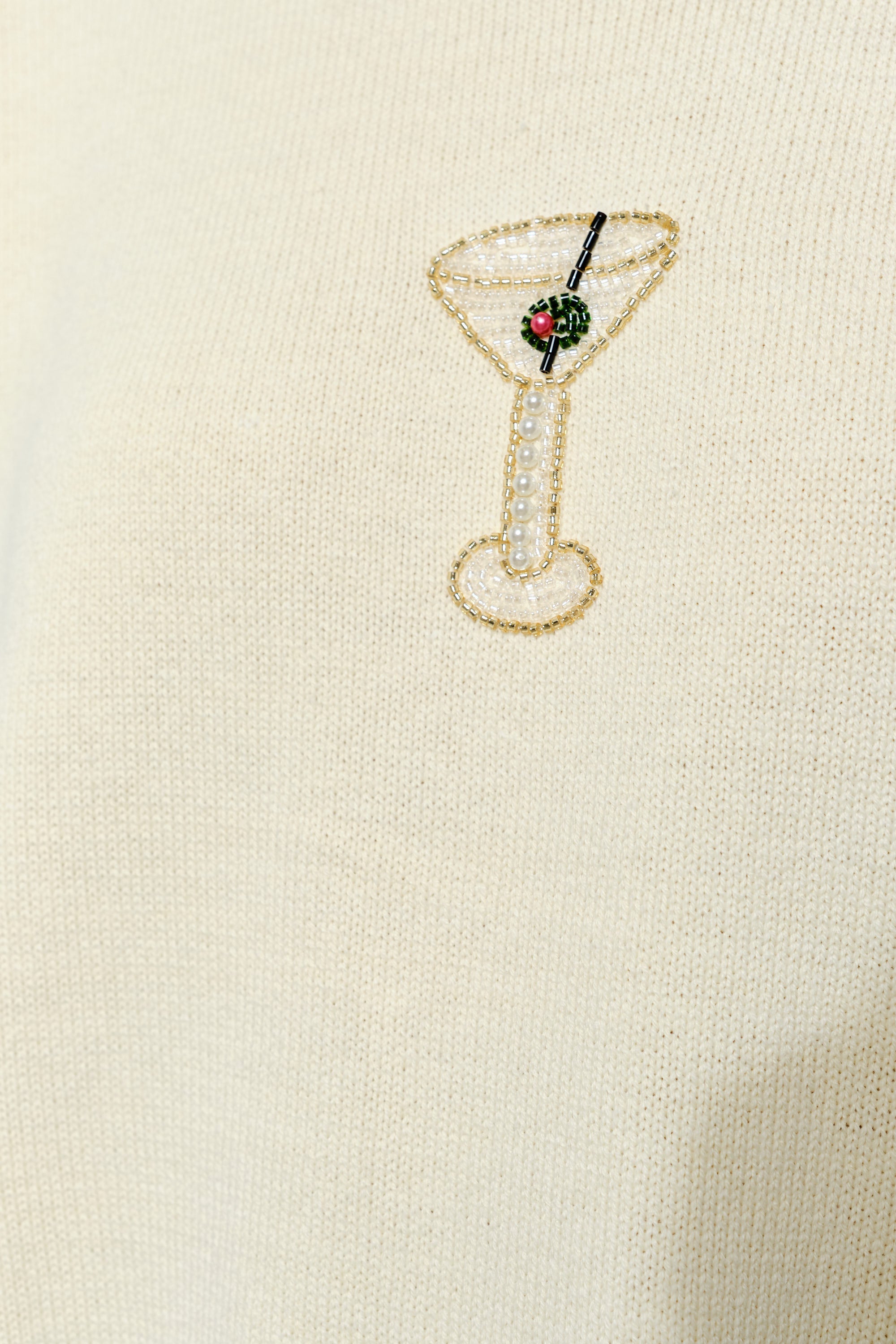 Beaded Martini Sweater - butter cream, womens sweater collection