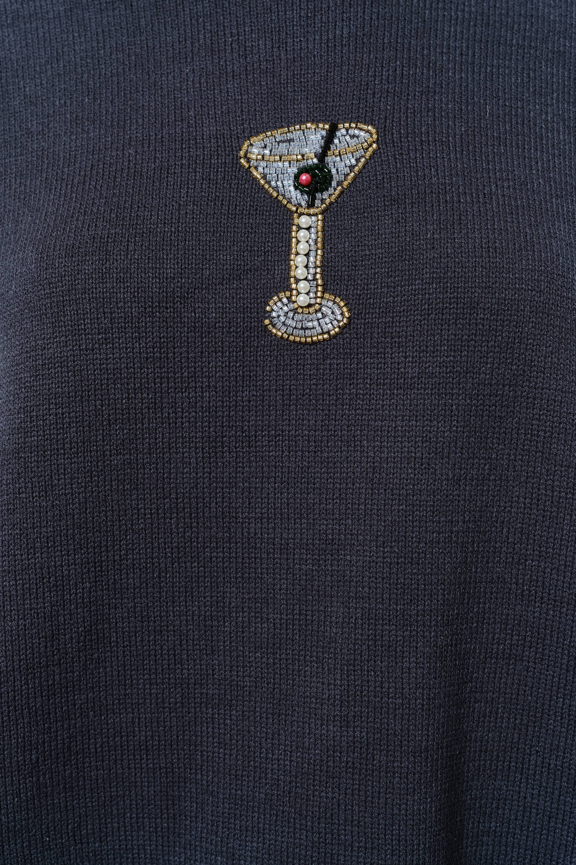Beaded Martini Sweater - charcoal, womens sweater collection