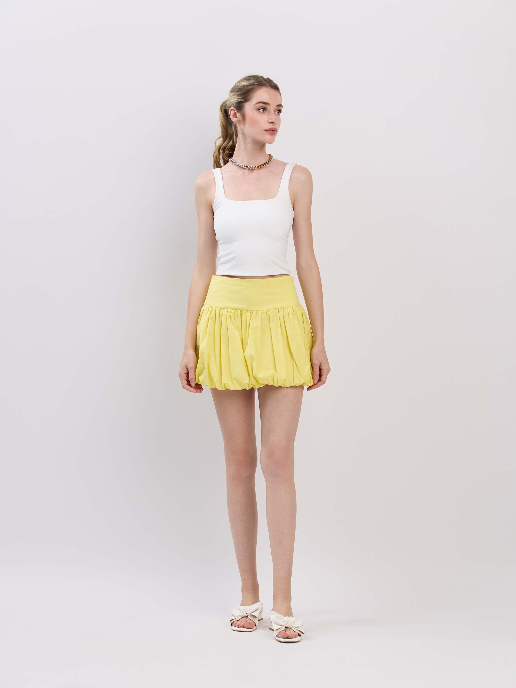 Square Neck Crop Top - Ivory, Women's Tops Collection