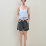 Square Neck Crop Top - Light Blue, Women's Tops Collection