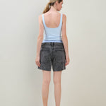 Square Neck Crop Top - Light Blue, Women's Tops Collection