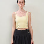 Square Neck Crop Top - Yellow, Women's Tops Collection