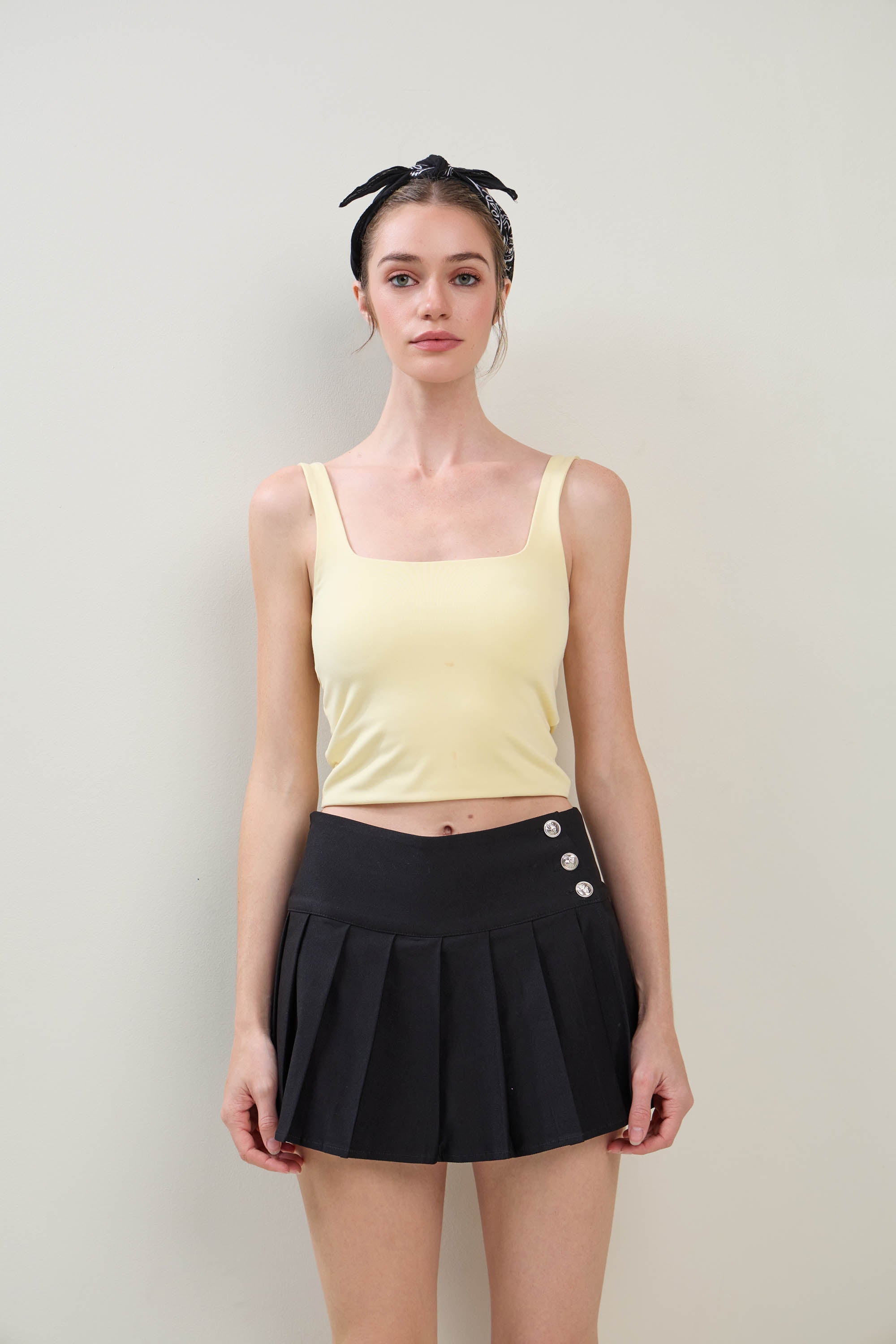 Square Neck Crop Top - Yellow, Women's Tops Collection