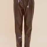 One Pintuck Leather Pant