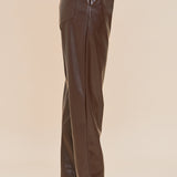 One Pintuck Leather Pant