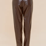 One Pintuck Leather Pant