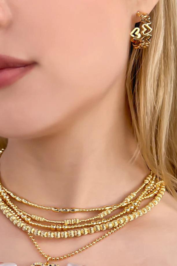 Heart Hoop Earrings - Gold, Women's Earrings Collection