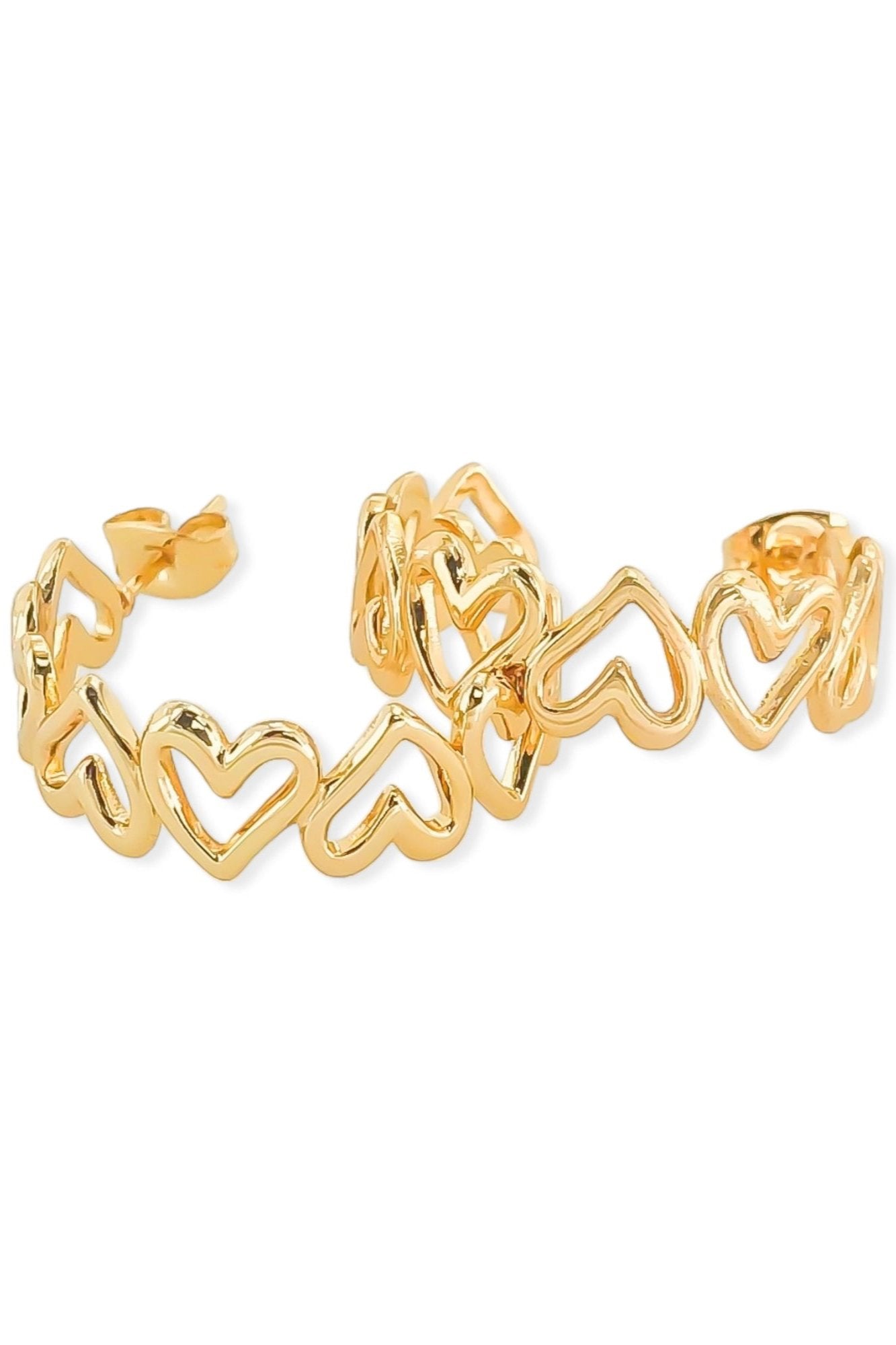 Heart Hoop Earrings - Gold, Women's Earrings Collection