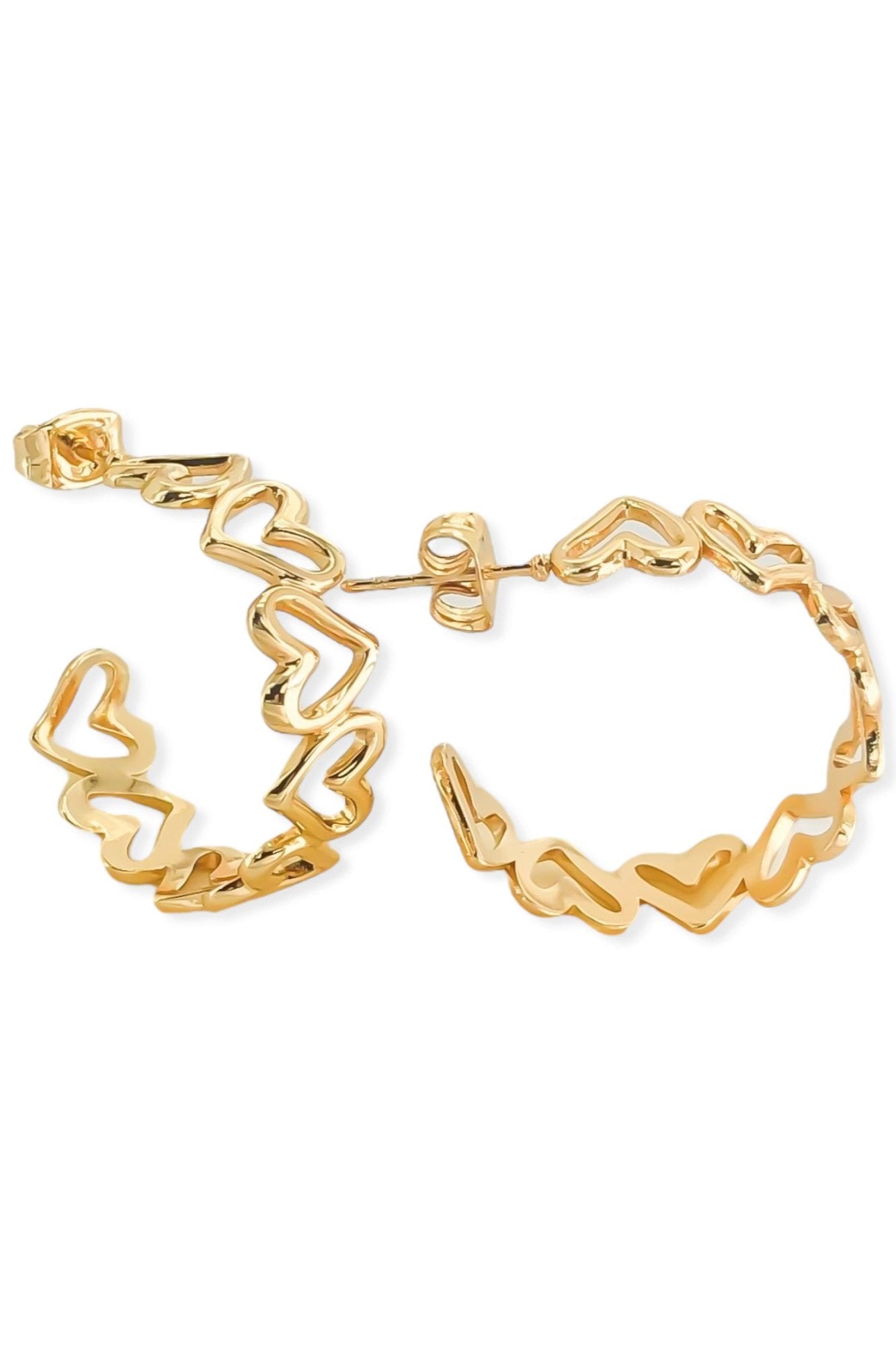 Heart Hoop Earrings - Gold, Women's Earrings Collection