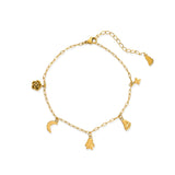 Moon Flower Anklet - gold, womens anklet collection
