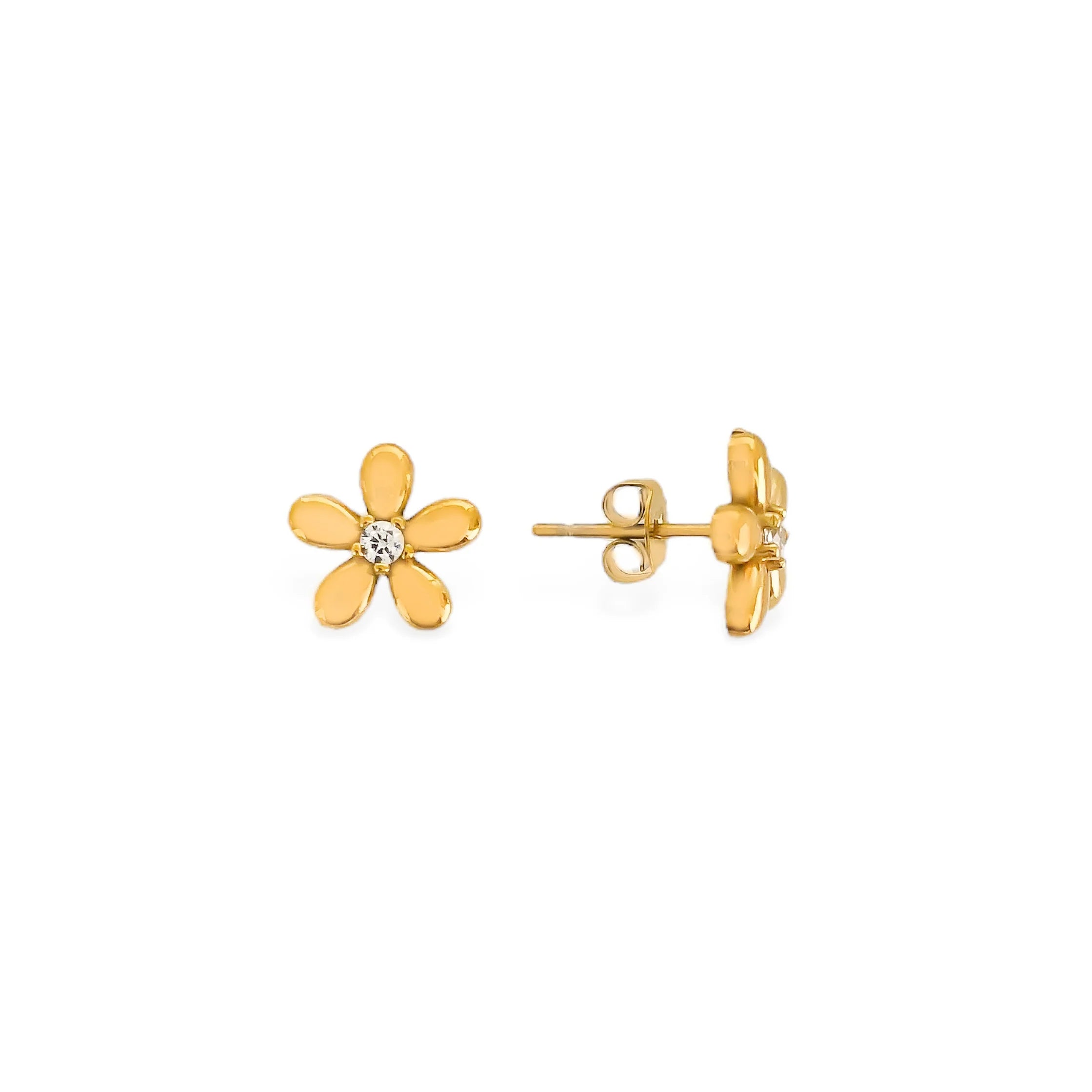Daisy Stud Earrings - Gold, Women's Earrings Collection