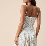 Smocked Body High Low Mini Dress - Blue, Women's Dresses Collection