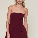 Strapless Mini Dress With Pockets - Rose, womens mini dress collection