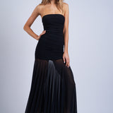 Strapless Ruched Midi Dress - Black, Women's Dresses Collection