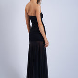 Strapless Ruched Midi Dress - Black, Women's Dresses Collection
