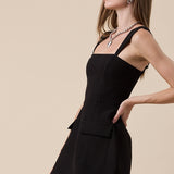 Mini Dress With Pockets - black, womens mini dress collection