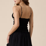 Smocked Lace Mini Dress