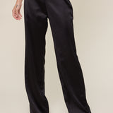 Satin Straight Pant - black, womens pants collection
