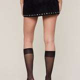 Side Slit Studded Mini Skort