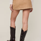 Side Slit Studded Mini Skort