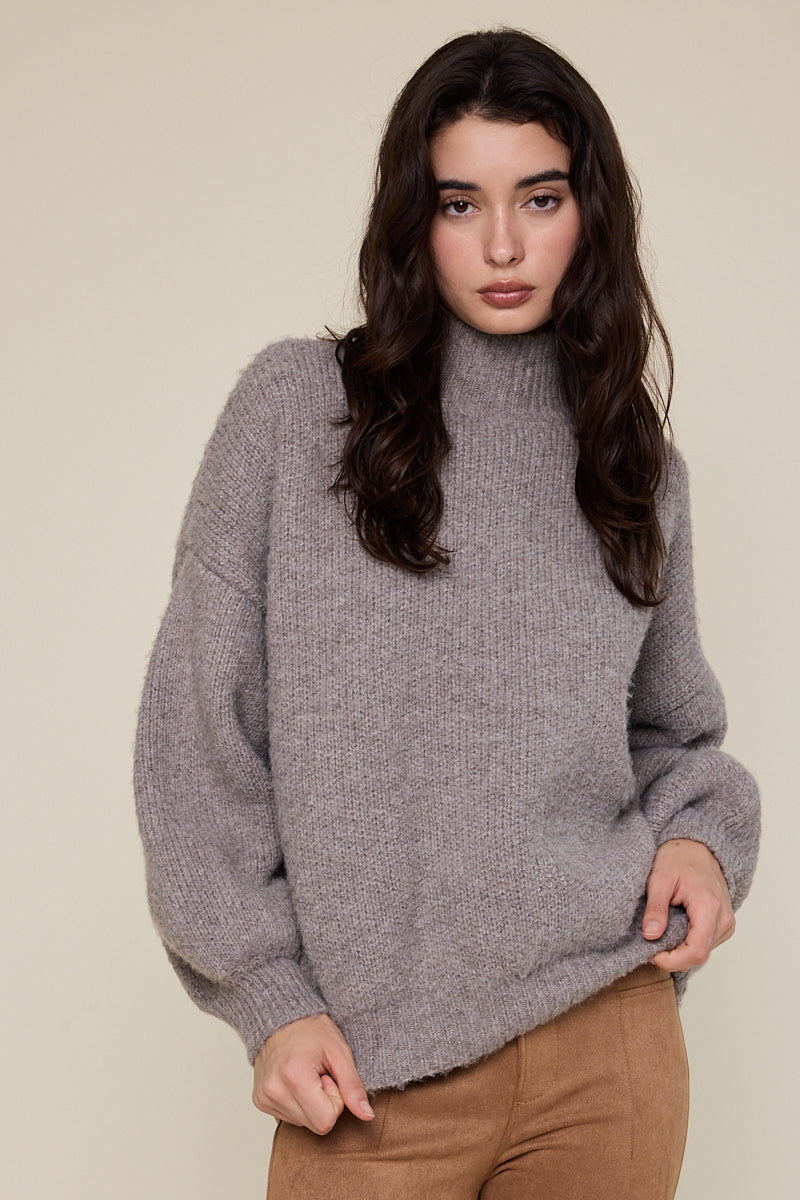 Turtleneck Sweater - ash taupe, womens sweater collection