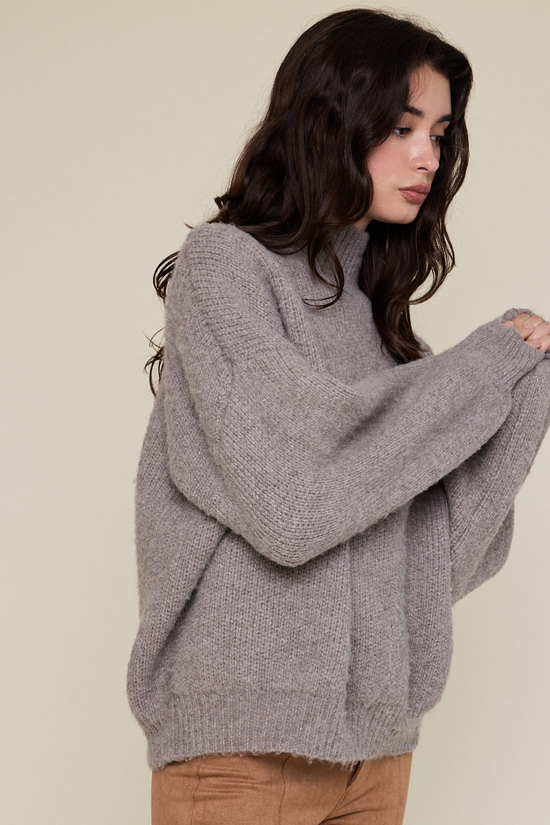 Turtleneck Sweater - ash taupe, womens sweater collection