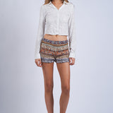 Slim Fit Crop Dress Shirt - White, Women's Tops Collection