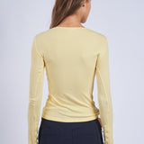 Button Detail Long Sleeve Knit Top - Vanilla, Women's Tops Collection