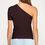 One Shoulder Twisted Front Top