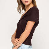 One Shoulder Twisted Front Top