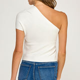 One Shoulder Twisted Front Top