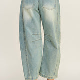 Mid Rise Barrel Jean
