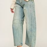 Mid Rise Barrel Jean