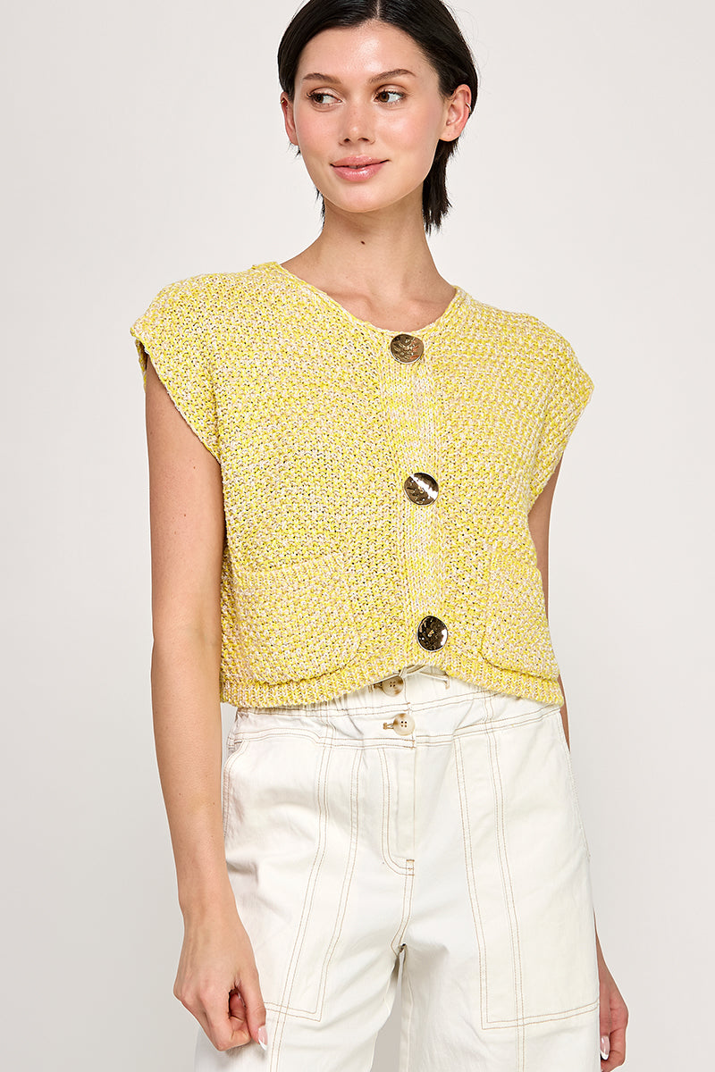 Chunky Knit Top - lemon, womens sweater vest collection