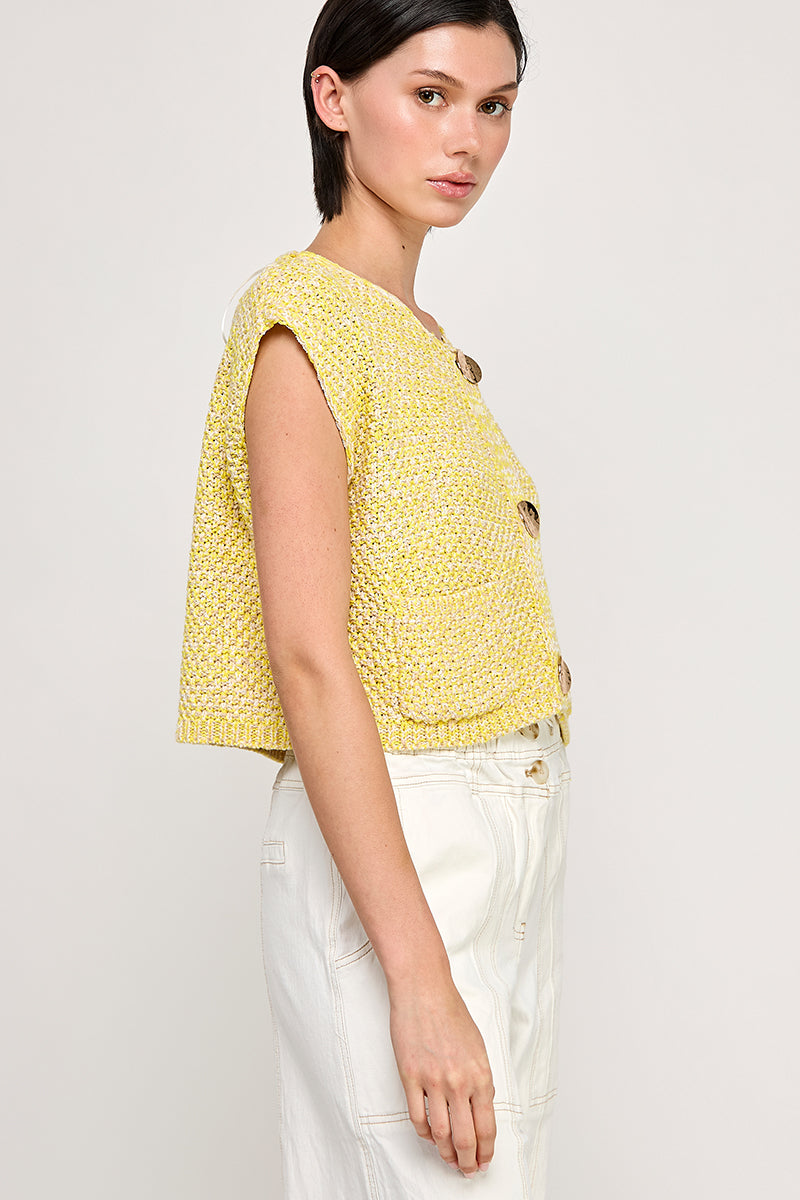 Chunky Knit Top - lemon, womens sweater vest collection