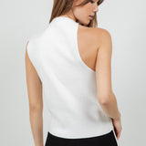 Asymmetrical Top With Mesh Side - White, women's tops collection