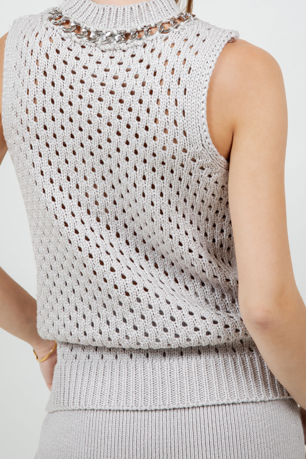 Chain Detail Sweater Top - grey, womens top collection