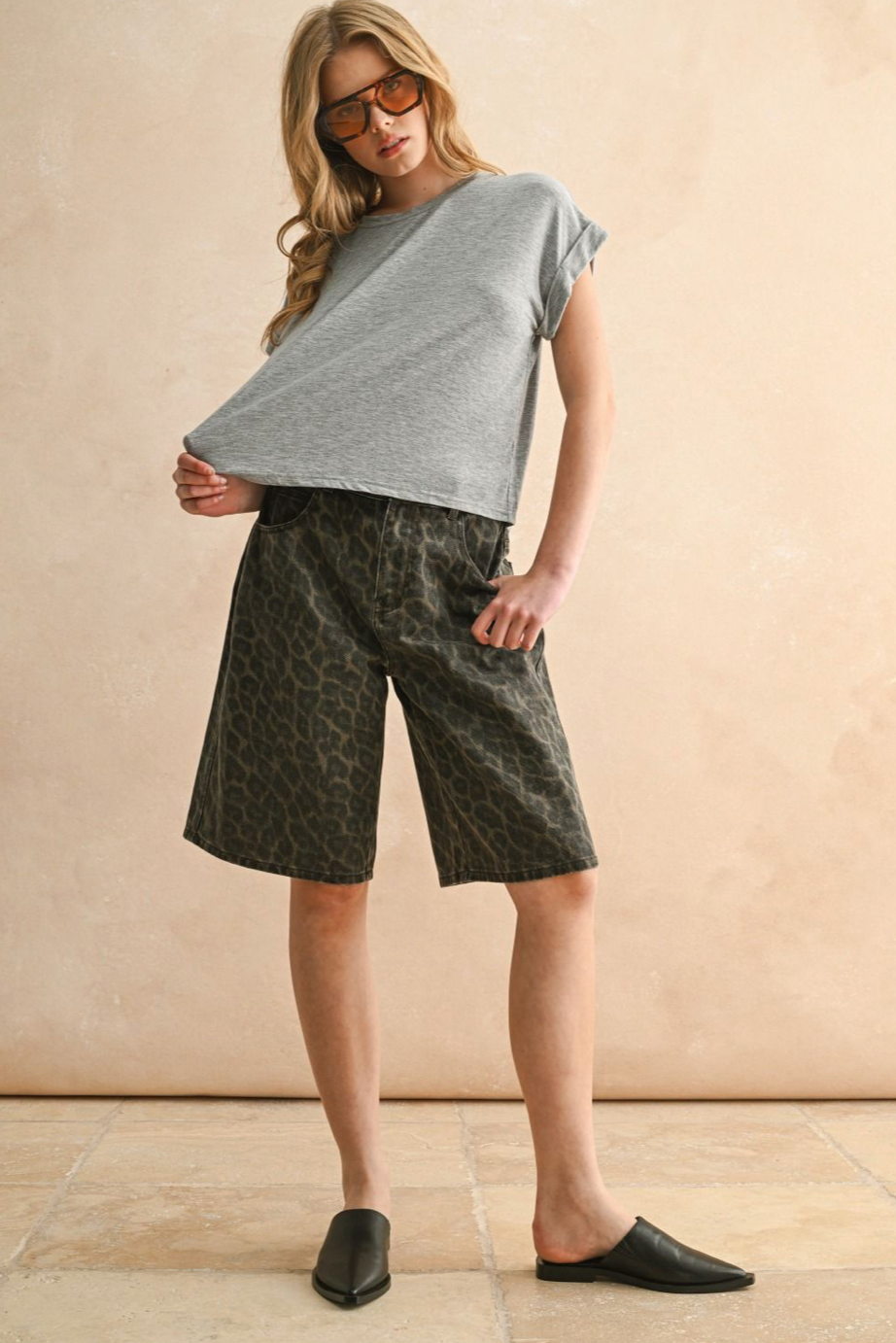 Short Sleeve Tencel Top - cement, womens shirt collection